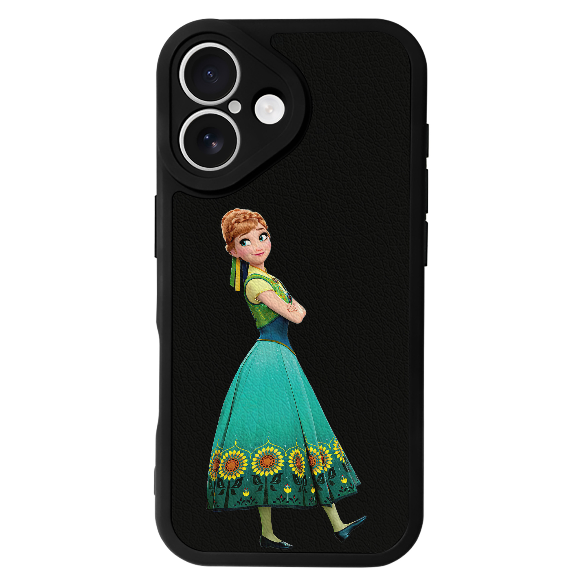 （画像用） アナと雪の女王 アンナ エルサ Frozen Anna Elsa 【iPhone 16シリーズ対応】シリコンスマホケース（レザー調） 材質：シリコン